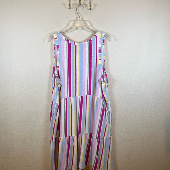 GAP Multicolor Striped Teired Sleeveless Dress. Size XXL - Picture 5 of 5